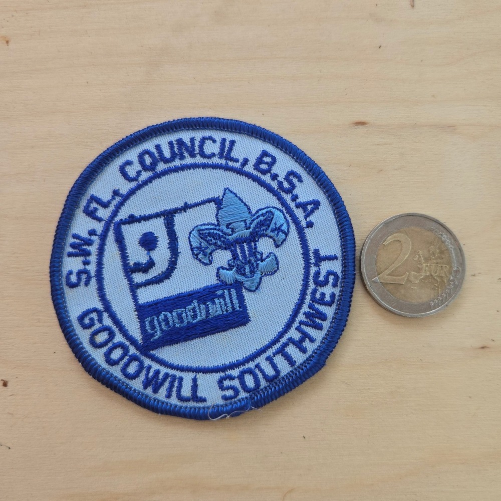 VTG BSA Goodwill Patch 1990 S.W. Florida Council Blue White Boy Scouts America